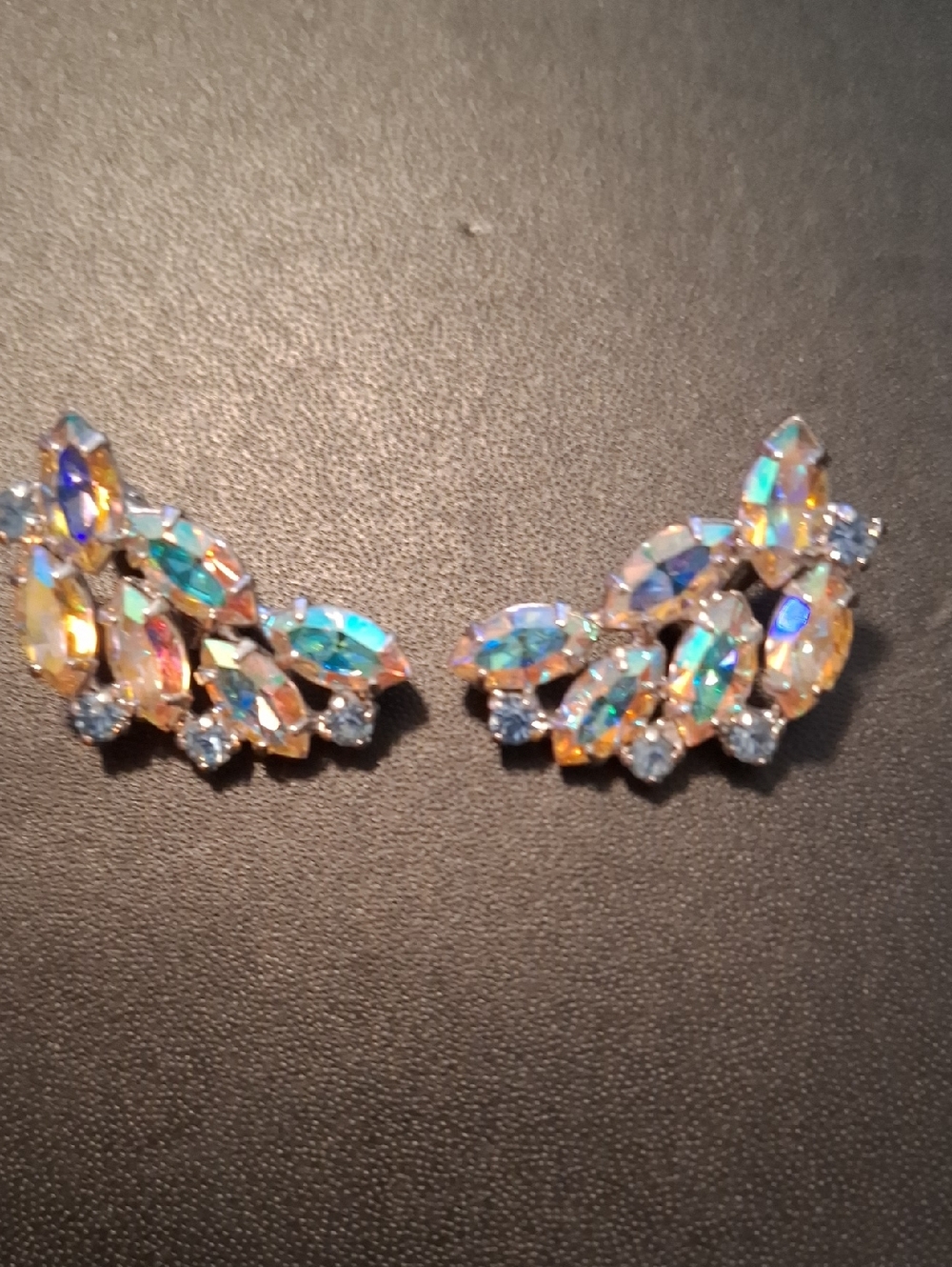 Crystal Aurora Marquise Cluster Lever Back Earrings